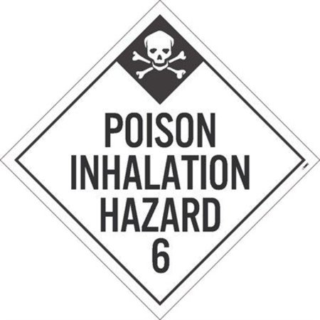 NMC Poison Inhalation Hazard 6 Dot Placard Sign, Pk10, Material: Adhesive Backed Vinyl DL125P10
